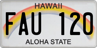 HI license plate FAU120