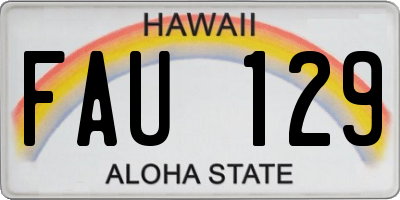HI license plate FAU129
