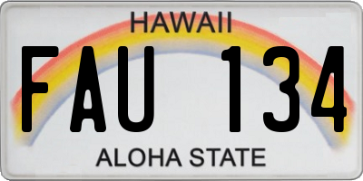 HI license plate FAU134