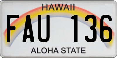 HI license plate FAU136