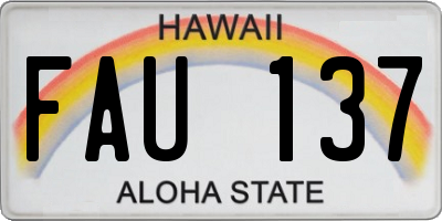 HI license plate FAU137