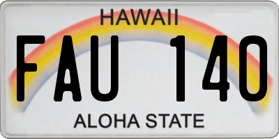 HI license plate FAU140