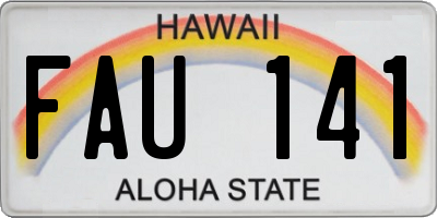 HI license plate FAU141