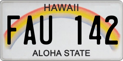 HI license plate FAU142