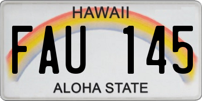 HI license plate FAU145