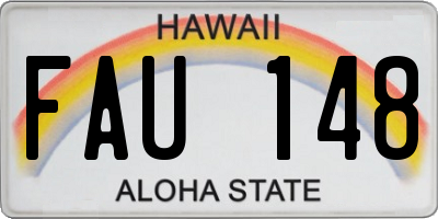 HI license plate FAU148