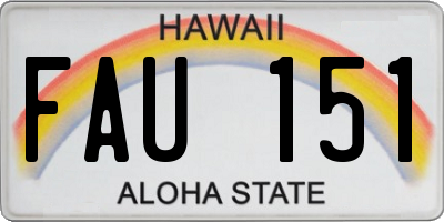 HI license plate FAU151