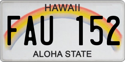 HI license plate FAU152