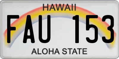 HI license plate FAU153