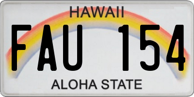HI license plate FAU154