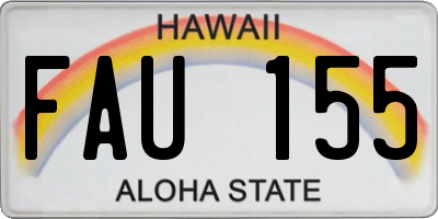 HI license plate FAU155