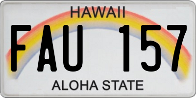 HI license plate FAU157