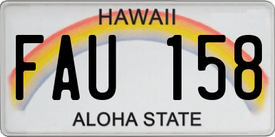 HI license plate FAU158