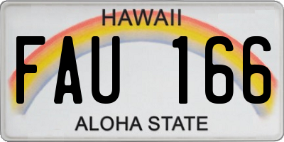 HI license plate FAU166