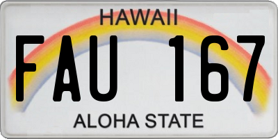 HI license plate FAU167