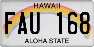 HI license plate FAU168