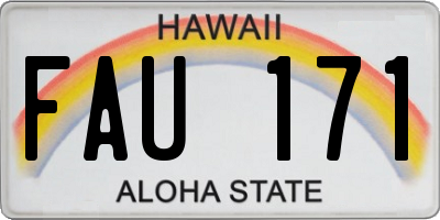 HI license plate FAU171