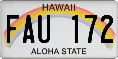 HI license plate FAU172