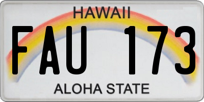 HI license plate FAU173