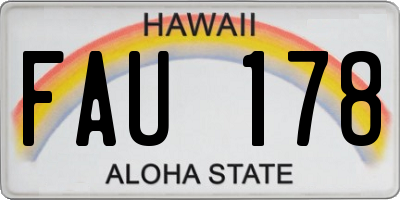HI license plate FAU178