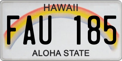 HI license plate FAU185