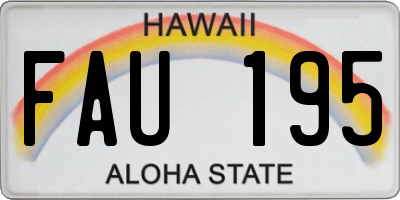 HI license plate FAU195