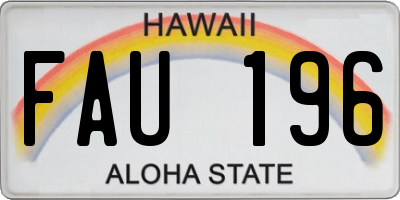 HI license plate FAU196