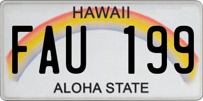 HI license plate FAU199