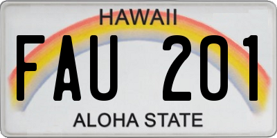 HI license plate FAU201