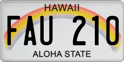 HI license plate FAU210
