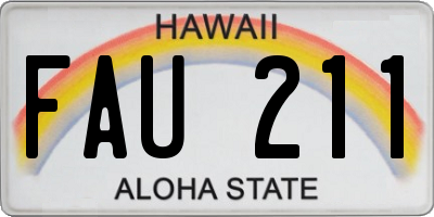 HI license plate FAU211