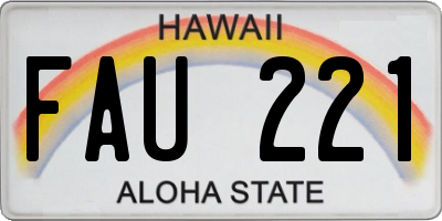 HI license plate FAU221