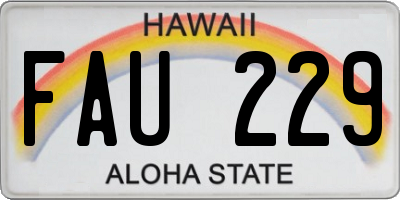 HI license plate FAU229