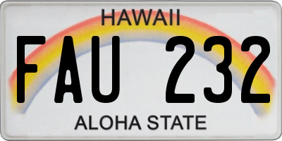 HI license plate FAU232