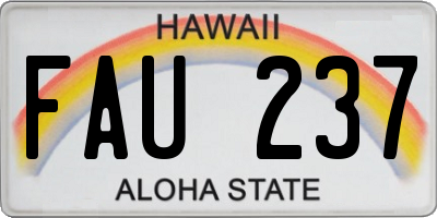 HI license plate FAU237