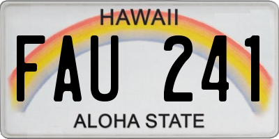 HI license plate FAU241