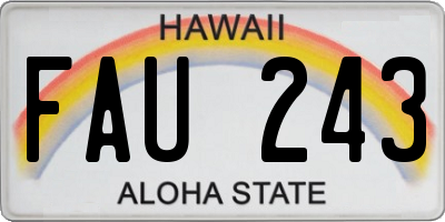 HI license plate FAU243