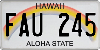 HI license plate FAU245