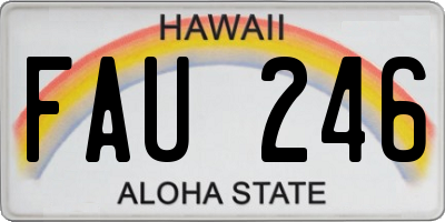 HI license plate FAU246