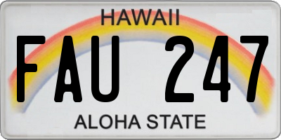 HI license plate FAU247