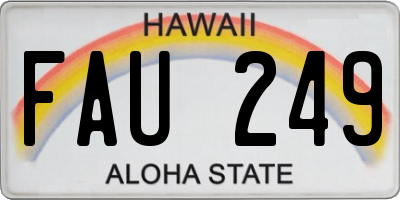 HI license plate FAU249