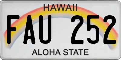 HI license plate FAU252