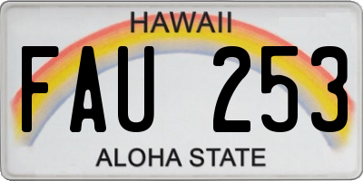 HI license plate FAU253