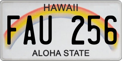 HI license plate FAU256