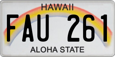 HI license plate FAU261