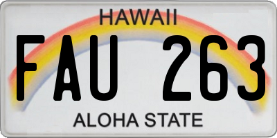 HI license plate FAU263
