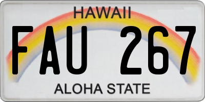 HI license plate FAU267