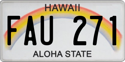 HI license plate FAU271