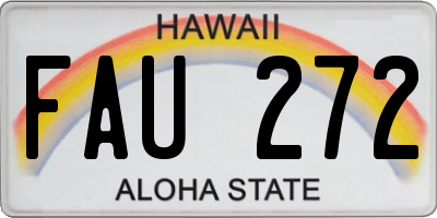 HI license plate FAU272