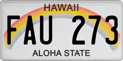 HI license plate FAU273